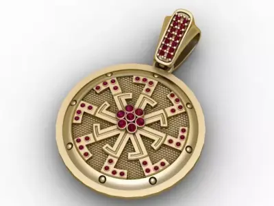Geometric  Round Pendant  3D Printable  Model 3D print model