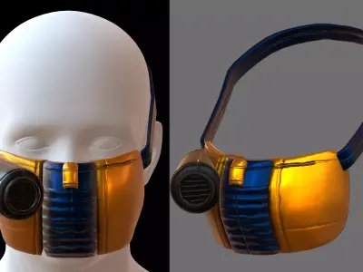 Gas mask helmet 3d model scifi Low-poly  Low-poly 3D model 87