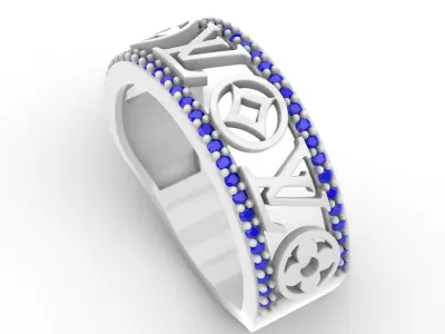 Jewelry Diamond Ring Model RG17 Free 3D print model