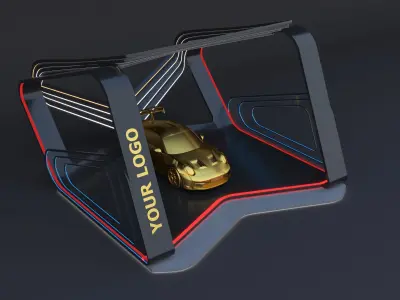 Car Exhibition Stand Design 3d model low-poly Low-poly 3D model