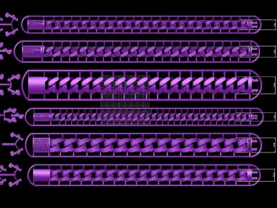 premium cuban bracelet  24 design stl 3D print model