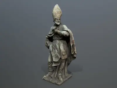 Man Statue Low-poly 3D model