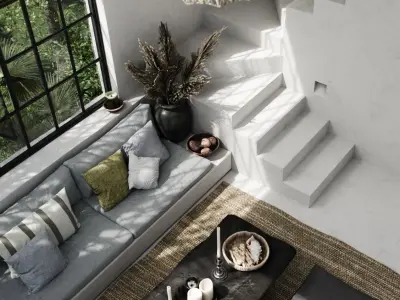 full interior scene with Garden for kit bashing and staging 3D model