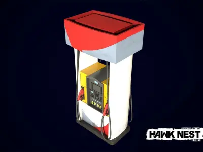 Gas Pump Low-poly 3D model