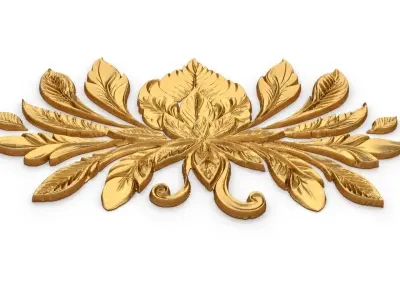 feather decor set wall mural 04 3D model