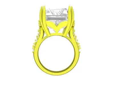 7042 luxury emeral diamond women ring 3D print model