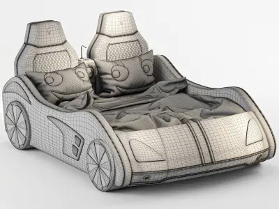child bed car ferrari storage Low poly Low-poly 3D model