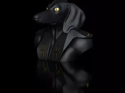 Dog Dachshund-Anubis Bust 3D print model
