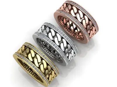 Cuban Chain Ring - DIFERENT SIZES 3D print model