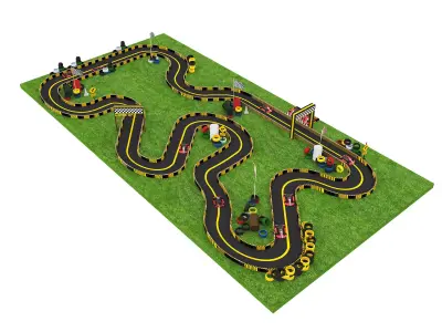 Go-kart bumper car Low-poly 3D model