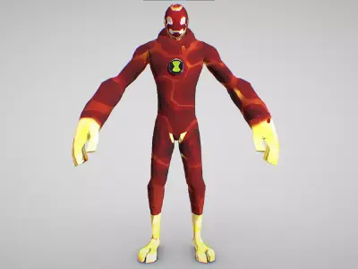 Heatblast - Mask - Ben 10 Ultimate Alien - Galactic Racing Low-poly 3D model