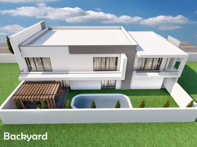 Modren luxury house  Low-poly 3D model