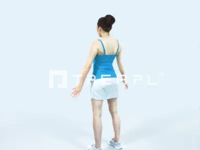 Dream I Animated Rigged Sports Woman Low-poly 3D model
