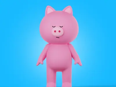 Cartoon Animals Characters Pack 3D model