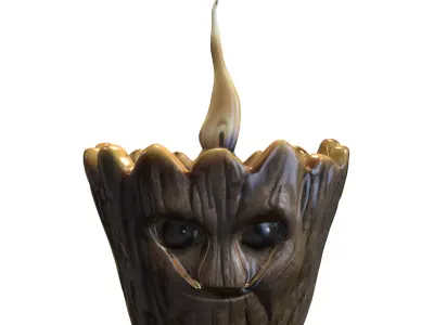 Groot shaped candle Low-poly 3D model
