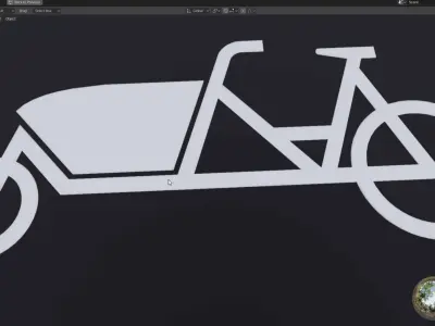 Road Marking Cargo Bike - Fahrbahnmarkierung Lastenrad Free 3D model