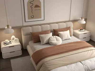 Modern Bedroom Scene 51 3D model