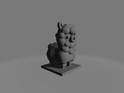 Playful Cartoon-Style 3D Printed alpaca Statue 3D print model