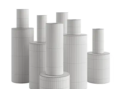 Set interior decorative vases 3D model