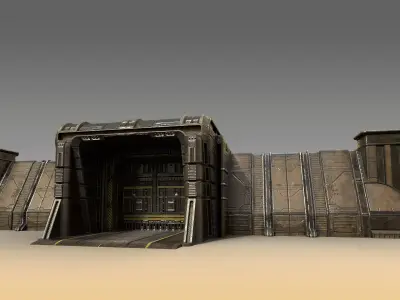 Sci-Fi Outer Wall Low-poly 3D model