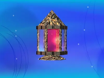 Two Ramadan Lanterns Low-poly 3D model