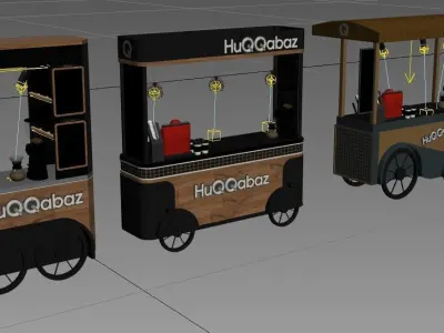 POP Stand 3D model 3D model coffee car new model 3D model 3D model