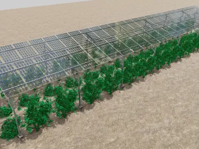 Solar Steel Construction For Farms Type-3 3D model