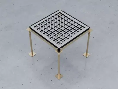 3D Raised Perforated Panel with pedestal and stringer Model 3D model