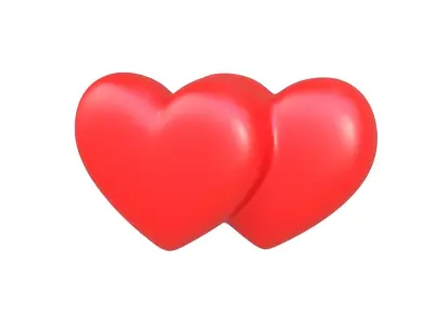 Double Heart 3D model 3D model