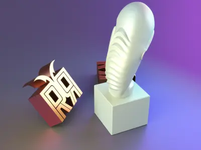 Golden Abstract Owl 3D print model