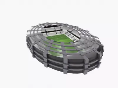 Soccer Stadium Low-poly 3D model 11