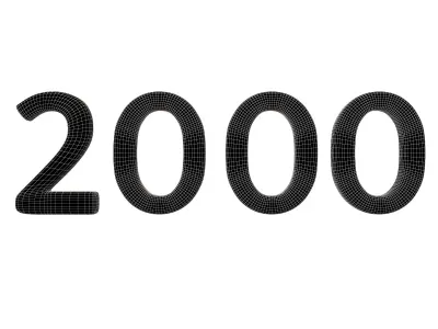 Year Number 2000 v1 003 Low-poly 3D model