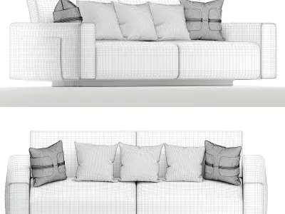 BRASS VINTAGE SOFA -DJ326 - MAICASS FURNITURE 3d model Low-poly 3D model