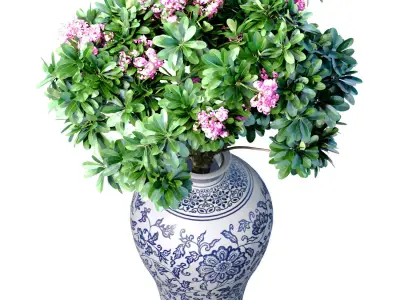 Decorative plant in a vase pot flowerpot Indoor flower 3D model
