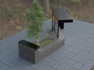 Bus Station parks  3D model