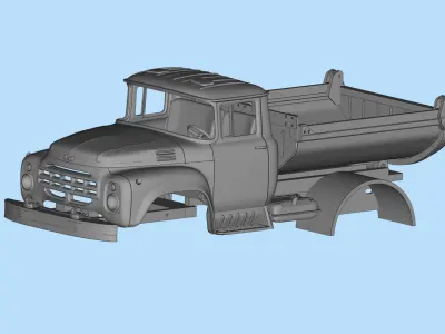  All parts are separated Truck ZIL 130 Printable Body Soviet Car 3D print model