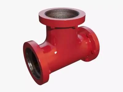 Red T Pipe 3D model