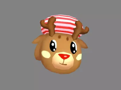 Cartoon elk glove Low-poly 3D model