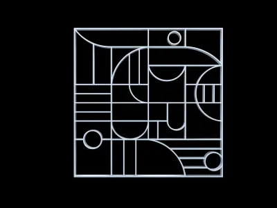 3D Decorative Partition White 3D model