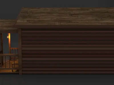 Wooden Cabin  Free low-poly 3D model