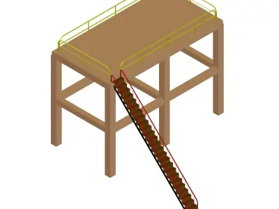 platform with staircase  3D model