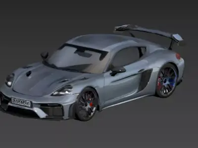 Sport Car 3D Model  OBJ Low-poly 3D model