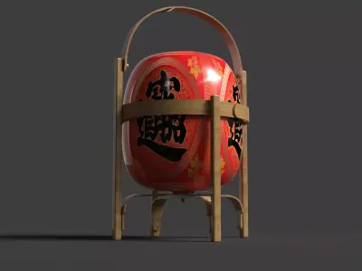 Chinese  red  lantern   Low-poly 3D model