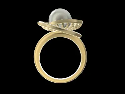 spiral pearl ring  3D print model