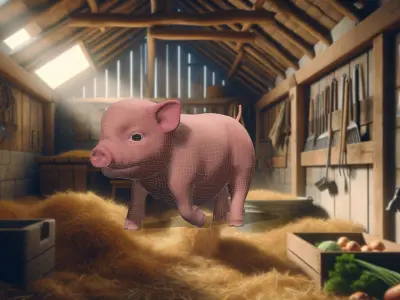 Playful Piglet 3D Pig Model Low-poly 3D model