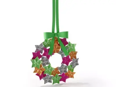 Christmas Star Wreath 3D model
