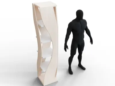 BookShelf Low-poly 3D model buy