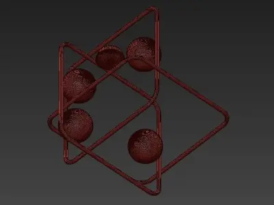INTRIGO brass light fixture with balls 3D model