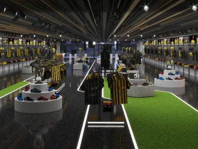 Saudi sport shop - al-ittihad sports store 3d model  Low-poly 3D model