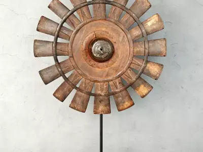 Wood Loom Wheel 3D model